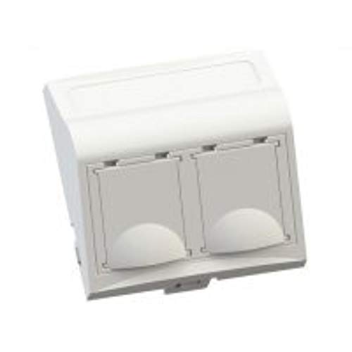 Módulo inclinado 45X45 con antipolvo para 2 conectores de tipo Systimax, gama 45, acabado blanco nieve, 4,5 x 4,5 x 7 centímetros (referencia: ID51/4) Cover