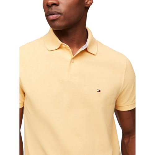 Image of Tommy Hilfiger Men's Short Sleeve Polo Shirts in Regular Fit With Stretch and Organic Pique Cotton