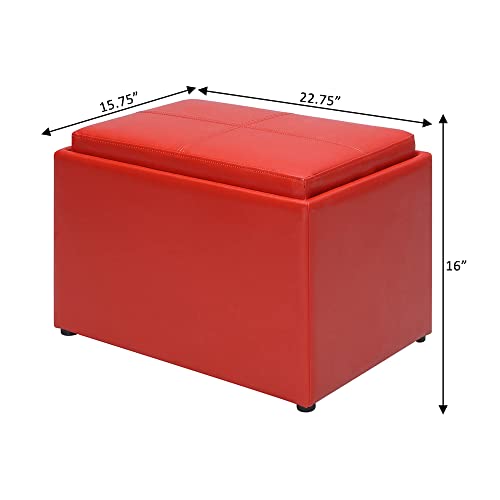 Convenience Concepts Designs4Comfort Accent Storage Ottoman, Bright Red #TOP2