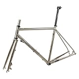  UKALOU Cadre de vélo de Route 700c 44/47/50/53/56CM Cadre de Cyclocross de Route en Acier CR-Mo avec Fourche en Carbone ， Cadre de Frein à Disque QR 100/135 mm (Taille : 56 cm)