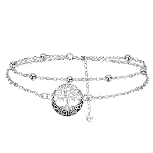Arrebol Pulseras Árbol de la Vida para Mujer Plata 925 Pulseras Nudo...