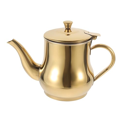 Ciieeo 1pieza Aceitera Inoxidable Con Filtro Contenedor De Aceite Para Cocina Recipiente Práctico Para Filtrar y Almacenar Aceite Para Hogar y Restaurantes Dorado