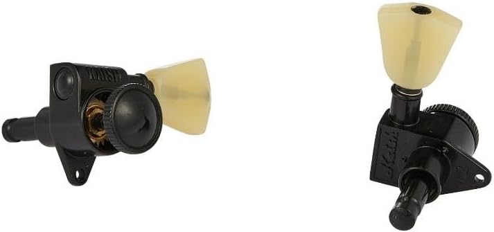 KAISH Black 3+3 Locking Tuners 21:1 Locking Tuning Machines Locking Tuning keys with Vintage Keystone Buttons for USA LP/Les Paul/SG/ES/Acoustic Guitars