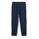 Amazon Essentials Boys' Athletic Performance Stretch Knit Gym Tapered Track Pants, Navy, Medium