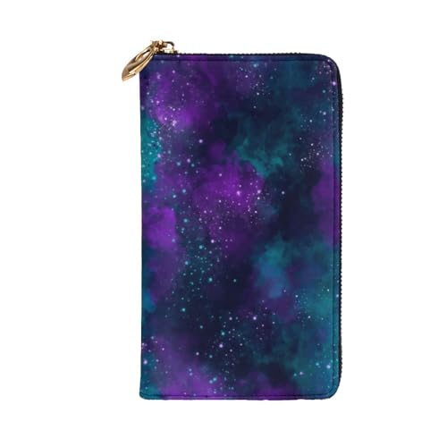 star galaxy universe Leather Hand Wallet for Women Long Zipper Clutch Purse for Cash Cards Coin2