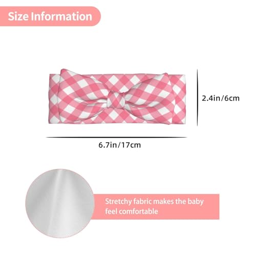 Pink Gingham Plaid Print Baby Girl Bows Headbands Baby Girls Newborn Headbands Infant Toddlers 0-6 Months3