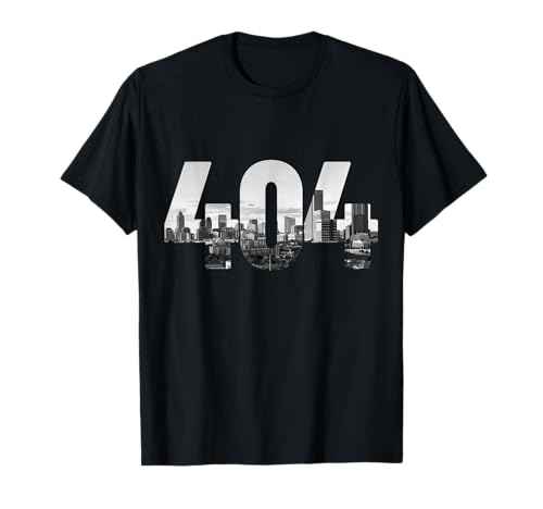 404 Atlanta Area Code Skyline ATL Georgia Vintage T-Shirt
