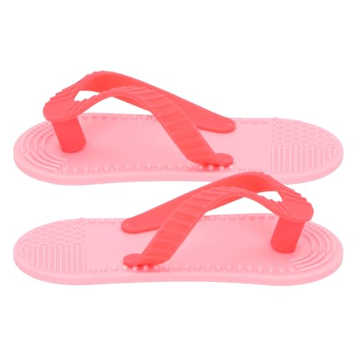Jiawu 2 UDS FLIP FLOP Denticiónis Bebé Juguete Con Emociones Calmantes y Reducción del Dolor, Mordedor de Silicona en Forma para Bebés (PINK)