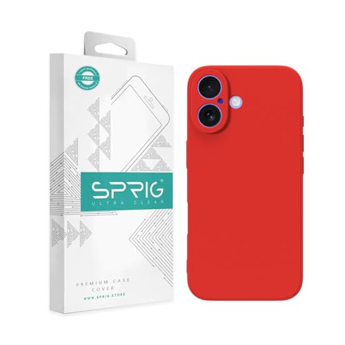 Image of SPRIG Compatible with iPhone 16 Premium FlexTone (TPU) Back Cover Drop Tested Shock Proof Mobile Case for Men, Women, Boys and Girls with Camera Protection (Red)