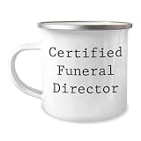 Funny Gifts from Men to Certified Funeral Directors on Mother's Day - Camping Mug for Funeral Director, 'Funny Quote' - 12 oz Stainless Steel with Enamel Finish -  CustomCat