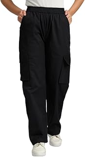 Women's Cotton Comfort Fit Cargo Pants with Elastic Waistband and Side Pockets Price In India