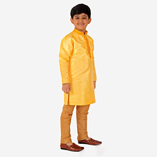 Image of Pro-Ethic Style Developer Kurta Pajama For Kids Boys | Silk | Traditional Dress (S-202)