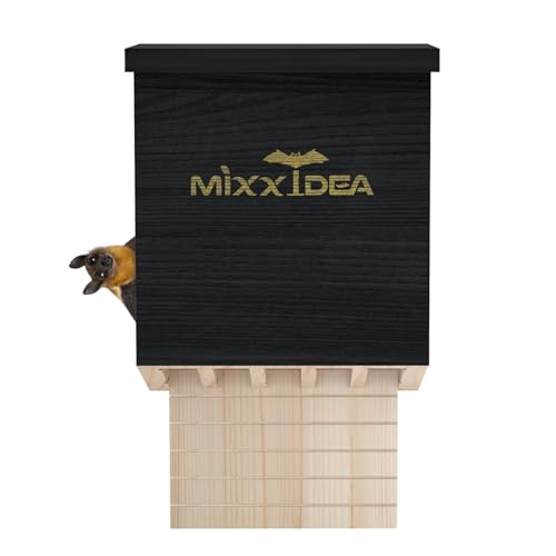 MIXXIDEA Bat House Bat Box Double Chamber Outdoor House Nursery Bat Shelter Habitat Big bat Box Handcrafted from Cedar Wood - Easy for Bats to Land and Roost - Weather Resistant & Ready to Install