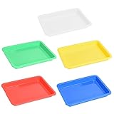 HOMSFOU 5個プラスチック製アートトレイ 収納 クラフト 子供用 アクティビティ オーガナイザー 家 学校 教室 ビーズ 感覚遊び 絵画 お手入れ簡単 軽量 多目的