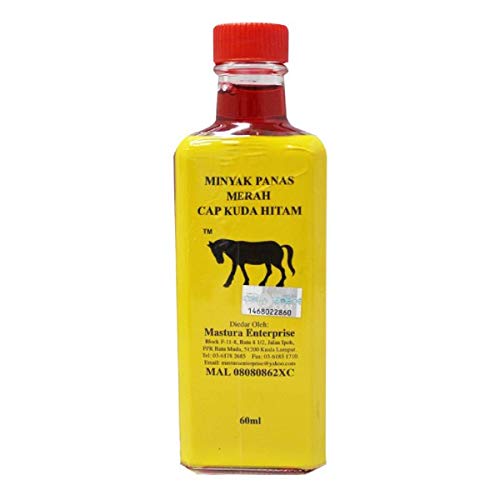 Movitronix Minyak Kayu Putih Panas Cap Kuda Hitam Pain Relief Oil 60Ml Made In Malaysia