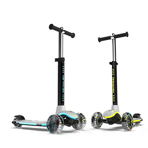 Audífonos, Electronics Aero iSporter - Patinete de 3 ruedas para niños de 3 a 5 años, scooters para niños y niñas de 2 a 5 años, con luces RGB dinámicas, ruedas transparentes,...