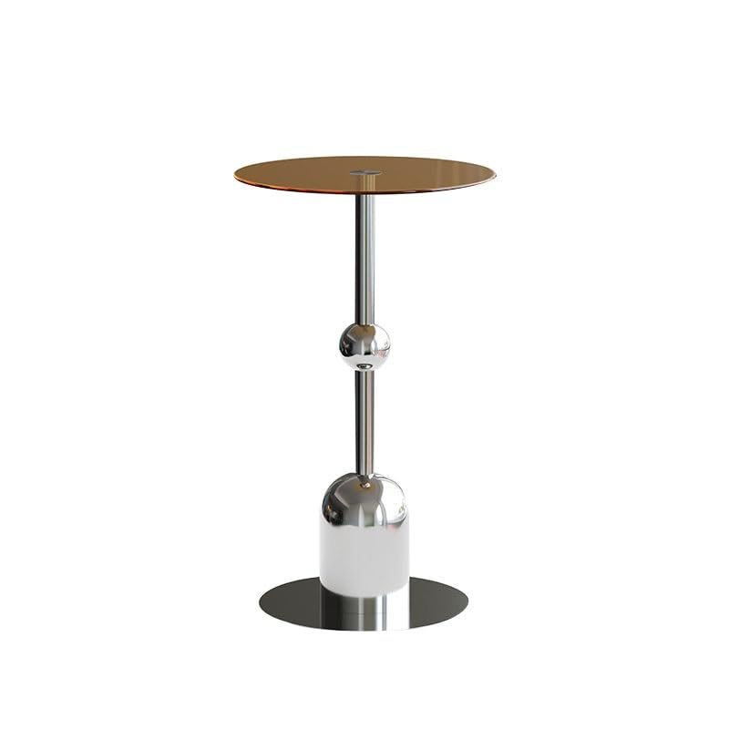 Petite table ronde avec miroir et verre trempé style moderne