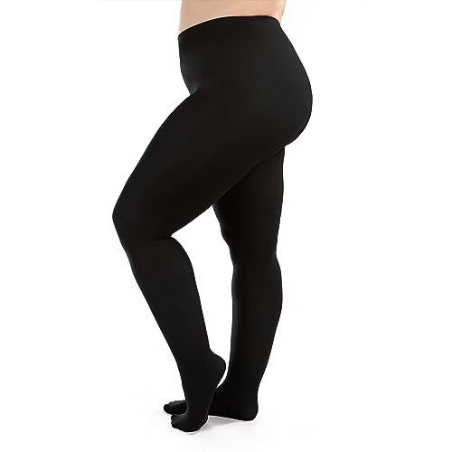 Image of Silky Toes Plus Size Tights for Women | 60D Soft Opaque Comfort Fit Pantyhose | Black or Colored 1-2 pairs | 1X-8X
