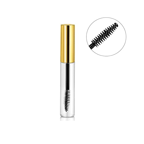 10Ml Empty Mascara Tube With Eyelash Wand, Eyeliner Container With Gold Cap, Refillable Lashes Eyelash Growth Oil Cream Container Bottle With Transparent Funnels (3 Pack) #TOP2