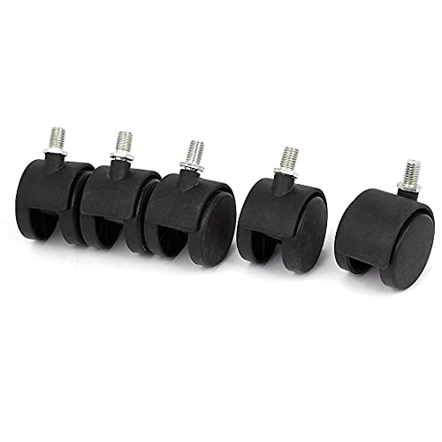 Image of Chair Wheel Universal Standard Size Revolving Thread Grip Stem (Set of 5) | Black