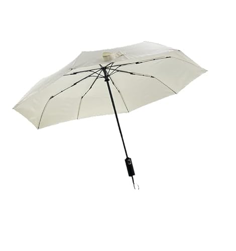 Start and Drive, Travel Umbrellas for Rain, Auto Open Close Durable Strong Compact, Lightweight, Easy to carry, Ideal for Men & Women Umbrella Brolley for Travel (Beige)