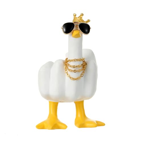 KIAYOO Mittelfinger Ente Auto Deko Stinkefinger Middle Finger Duck You Harz-Entenstatue Zuhause Büro Dekoration Statuen Lustig Geschenk Für Ihn Sie Männer Frauen Freunde Freund Geburtstag Weihnachten
