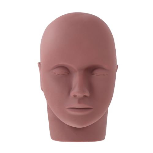 Eyelash Practice Training Head, Portable Mannequin Head Model Training Mannequin Flat Head Manikin Cosmetology Mannequin Doll Face Head for Makeup Massage