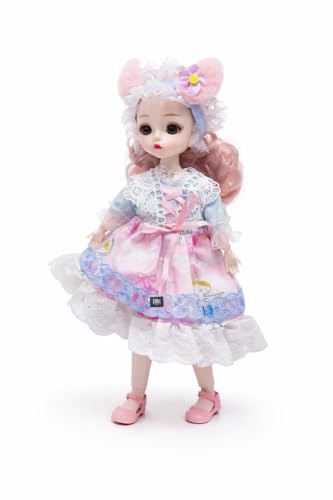 Image of DSR 30 CM Princess Fashion Doll for Girls | Sound Playing Doll with Movable Joints | Beautiful Princess Dress | Lightweight Plastic Toy for Kids | Design as Shown (White)