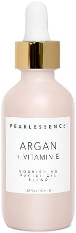 Pearlessence Argan & Vitamin E Facial Oil | Powerful Hydration to Help Balance, Revive & Rejuvenate Skin | USA Made, Cruelty & Paraben Free (54 ml)