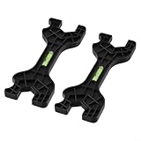 Multifunktionaler Doppelendschlüssel, 2er-Pack Kunststoff-Badezimmerwerkzeug mit eingebauter Wasserwaage für präzise Sanitärreparaturen, Heimwerker und Wartungsgebrauch