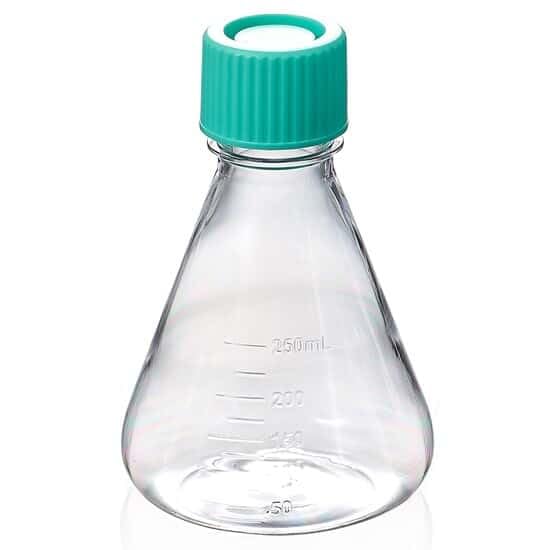 Cole-Parmer Sterile Erlenmeyer Flasks, PETG, Seal Cap, 250mL (8 oz); 12/Cs