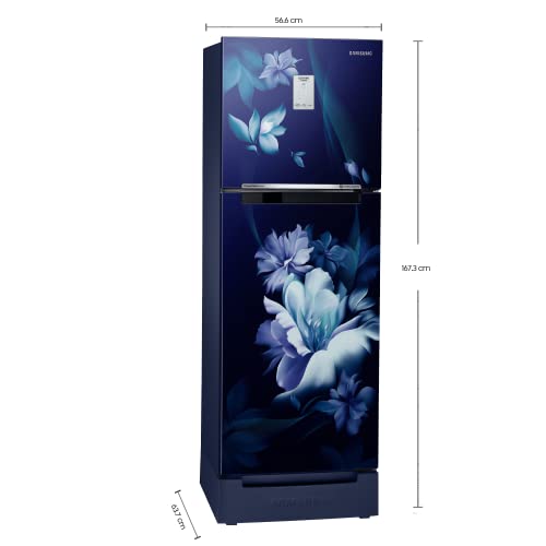 Image of Samsung 244L 2 Star Frost-Free Double Door Refrigerator Appliance (RT28B3C22UZ /HL, Midnight Blossom Blue, Curd Maestro, 2022 Model)