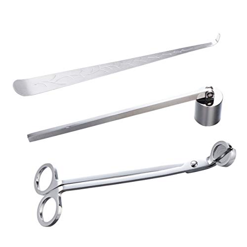 Conjunto de 3 peças de cortador de vela Healifty com cortador de vela, cortador de pavio e velas de