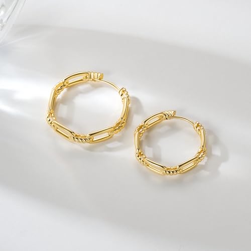 Gold Hoop Earrings for Women 14K Gold Earrings for Women Design Hypoallergenic Lightweight Gold Hoop Earrings Women Earrings Hoops 25 MM/ 30 MM4