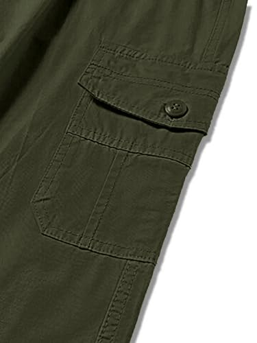 Image of Vogaan Casual Solid Men's Regular Fit Drawstring Cargo Pants with Multiple Pockets | Cotton Cargos for Men