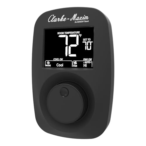 9420-381 Cooling & Heating Wall-Mounted Digital Thermostat - Black Easy Installation Low Power Consumption