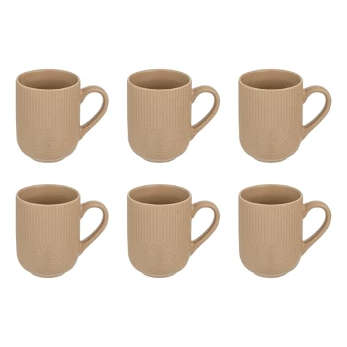 Paris Prix Secret de Gourmet - Lot de 6 Mugs en Céramique Lya 30cl Taupe