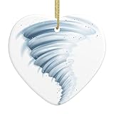 Christmas Ornament Tornado, Christmas Tree Decorations for Xmas Ceramic Hanging Ornaments Decor Heart Shape