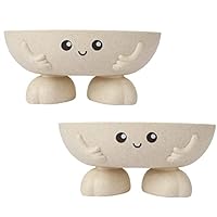 AOOPOO 2PCS Kids Soap Holder Cute Cartoon Kawaii Lovely Soap Dish Children Girls Bar Bathroom Sink Kitchen Countertop Shower Soap Box Eco Friendly Straw Soap Case (Beige)