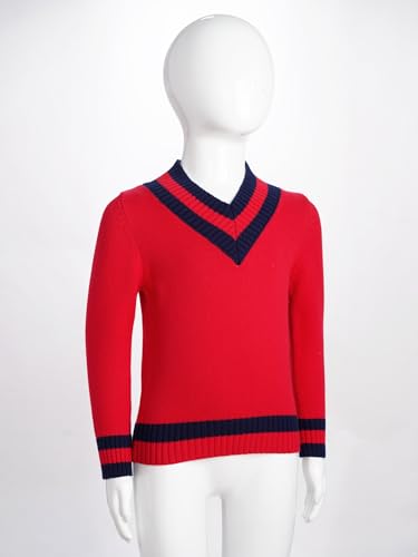 Boys School Uniform Sweater Kids Casual Knit Pullover Long Sleeve V-Neck Sweater Soft Cotton Tops Clothes4