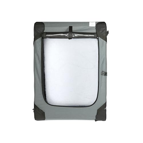 Amazon Basics 4-Türiger Faltbarer Reisezwinger für Hunde, Katzen, Kaninchen & andere Kleintiere, Grau, M 76 cm x 54 cm x 54 cm