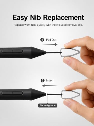 Image of 20 Pack Replacement Pen Nibs with Nib Removal Clip, Standard Black Refill Pen Tips Compatible with Bamboo Intuos CTL460 CTH460 CTH461 CTH661 CTL470 CTL471 CTL472 CTL480 CTH480 CTL490 CTH490