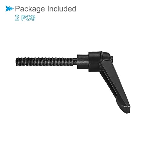 Image of Clamping Lever Handles, M8 x 65mm Male Thread, Adjustable Quick Release Locking Rotating Bolt Knobs Black - (Applications: for Lathe Machinery), 2-Pieces