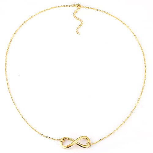 Jude Jewelers Stainless Steel Infinity Style Charm Promise Statement Classic Plain Collar Necklace