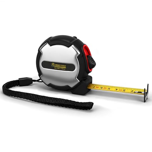 Tape Measure, Small Retractable Measuring Tape, Mini Tape Measure with Metric/Inch, Dual Sided, Magnetic Hooks, Rubber + Stainless Steel Case, for Home, Construction & DIY (10ft)