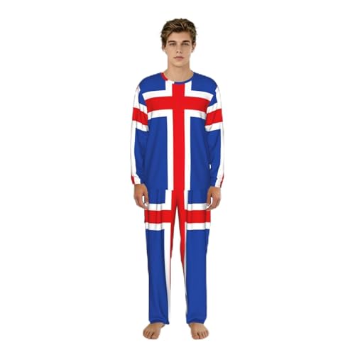 Pyjama homme Islande contre le froid nocturne ensemble manches longues