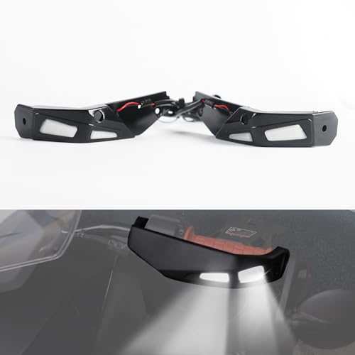 LUXEMOTO Handguards LED Lights for Can Am Ryker All Models 2PCS LED Aluminum Front Splash Hand Guard Protector Lamps Kit for Can-Am Ryker 600 900 Sport &Rally Accessories Replace #219400820
