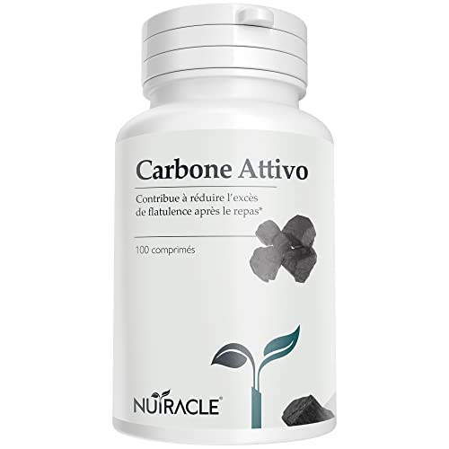 Nutracle Charbon Actif Végétal 500mg 100 comprimés - Aérophagie Et Météorisme, Pour Réduire l’Air Dans le Ventre Cover
