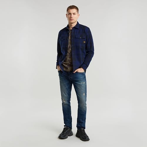 G-STAR Herren 3301 Slim Jeans, Blau (Worn in Mountain Dusk Destroyed 51001-D498-G816), 30W / 34L – Ansicht 4