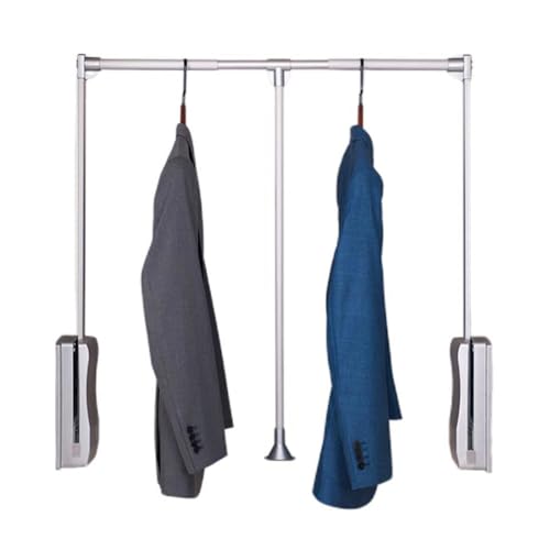 Barra De Armario Abatible Con Amortiguador, Barra Elevadora, Barra De Armario De Tubo De Aluminio, Extensor Ajustable For Colgar Ropa.(450-600mm)